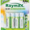 Blister 4 Batterie Ricaricabili Stilo AA 2300mAh