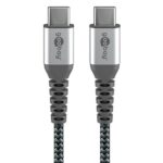 Cavo Tessile USB-C&trade; Maschio/USB-C&trade; Maschio 2 m Grigio
