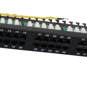 Pannello Patch 50 Porte UTP Telefonico Cat.3 Nero