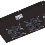 Gruppo di ventilazione a soffitto per Rack 19'' 2 Ventole Nero