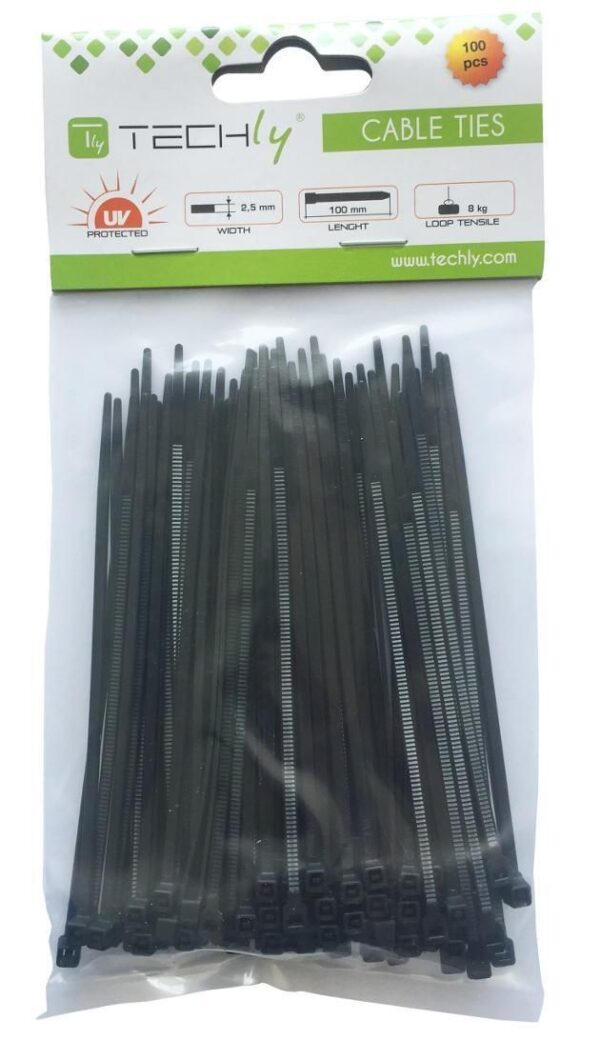 Fascette Fermacavi Autobloccanti 140x3,6mm in Nylon 100pz Nero - immagine 2