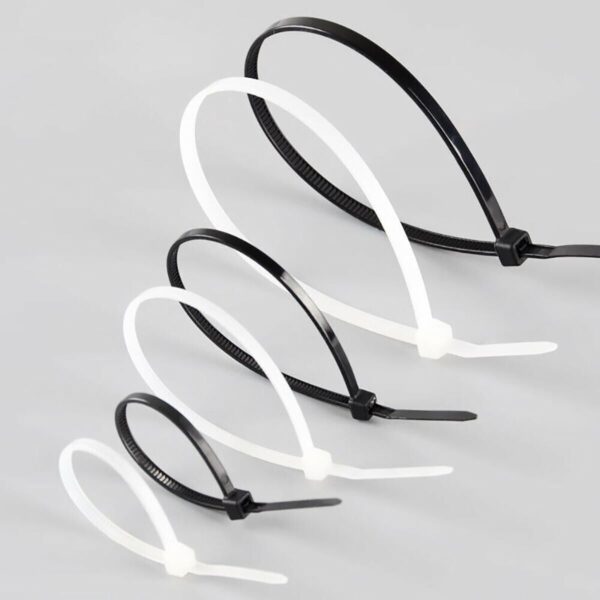 Fascette Fermacavi Autobloccanti 370x3,6mm in Nylon 100pz Bianco - immagine 3