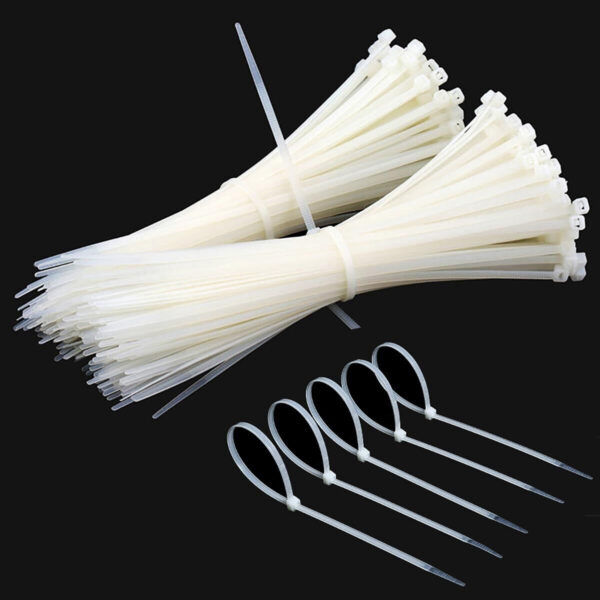Fascette Fermacavi Autobloccanti 370x3,6mm in Nylon 100pz Bianco - immagine 6