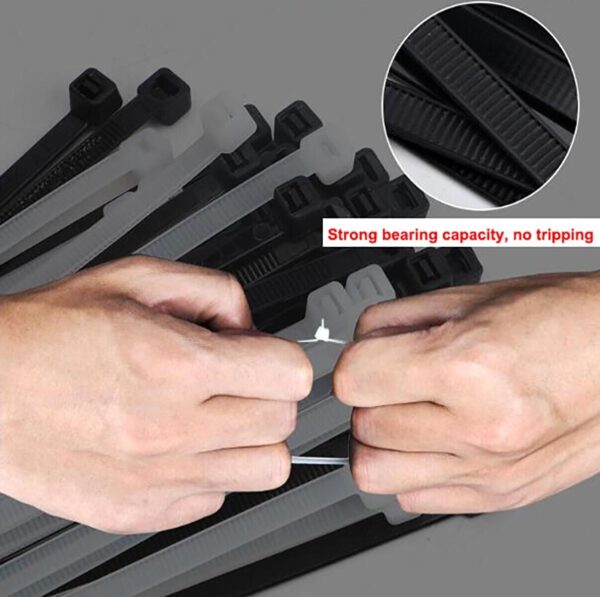 Fascette Fermacavi Autobloccanti 370x3,6mm in Nylon 100pz Bianco - immagine 10