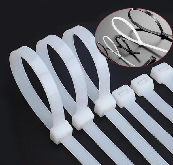 Fascette Fermacavi Autobloccanti 370x3,6mm in Nylon 100pz Bianco - immagine 4