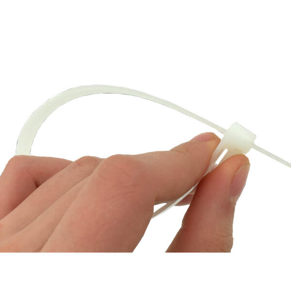Fascette Fermacavi Riutilizzabili 150x7,6mm in Nylon 100pz Bianco - immagine 2