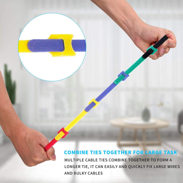 Fascette Fermacavo Multicolor in Feltro Adesivo Set da 10pz - immagine 5