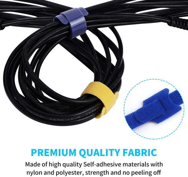 Fascette Fermacavo Multicolor in Feltro Adesivo Set da 10pz - immagine 4