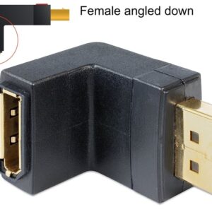 Adattatore Displayport 1.1 maschio a DisplayPort femmina angolato verso il basso