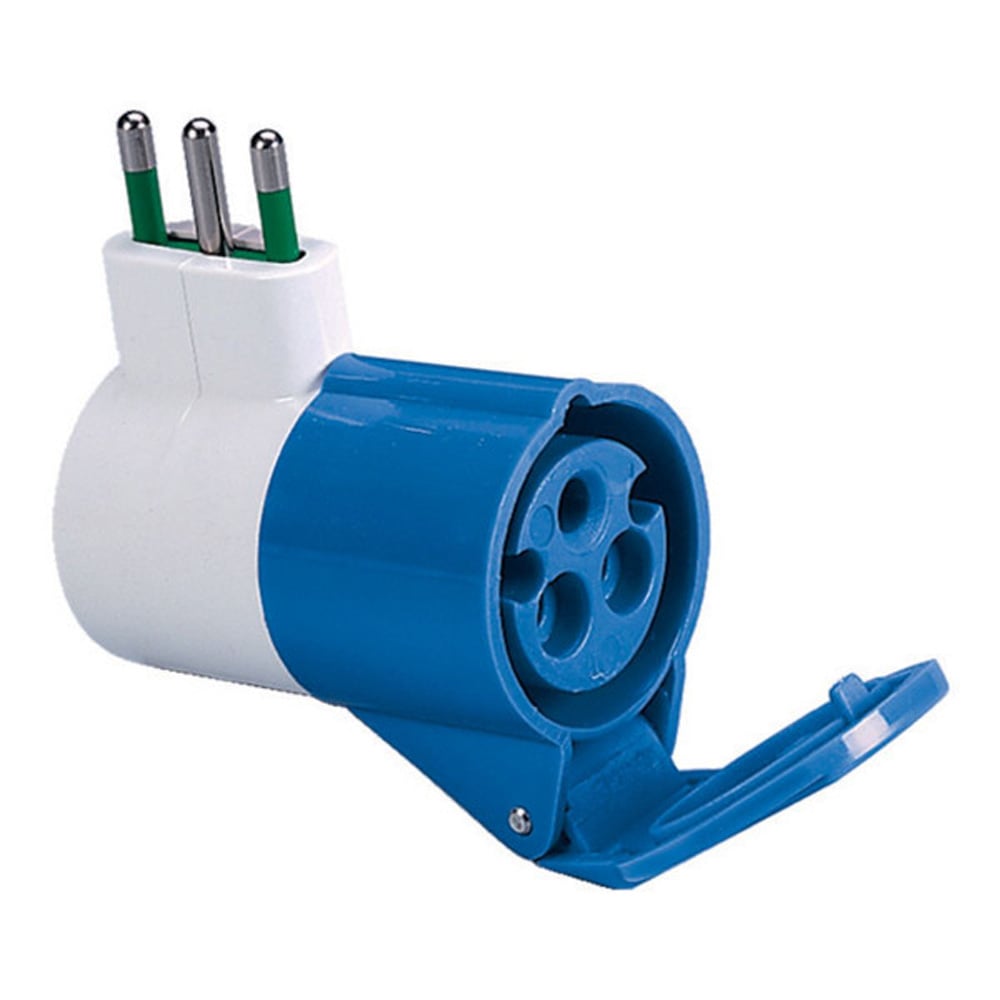 Adattatore Industriale da S17 a 1 presa CEE blu