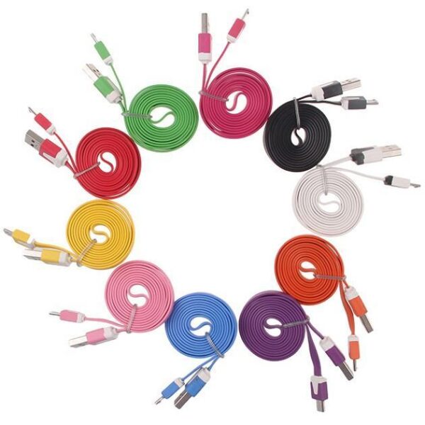 Cavo Flat USB AM a Micro USB M Azzurro 1m - immagine 8