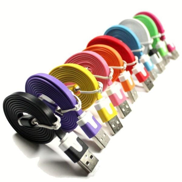 Cavo Flat USB AM a Micro USB M Rosa 1m - immagine 3