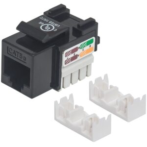 Frutto Keystone RJ45 Cat.5E UTP IDC 90° Nero