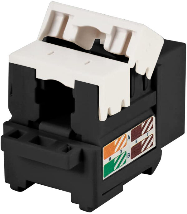 Frutto Keystone RJ45 Cat.5E UTP IDC 90° Nero - immagine 4