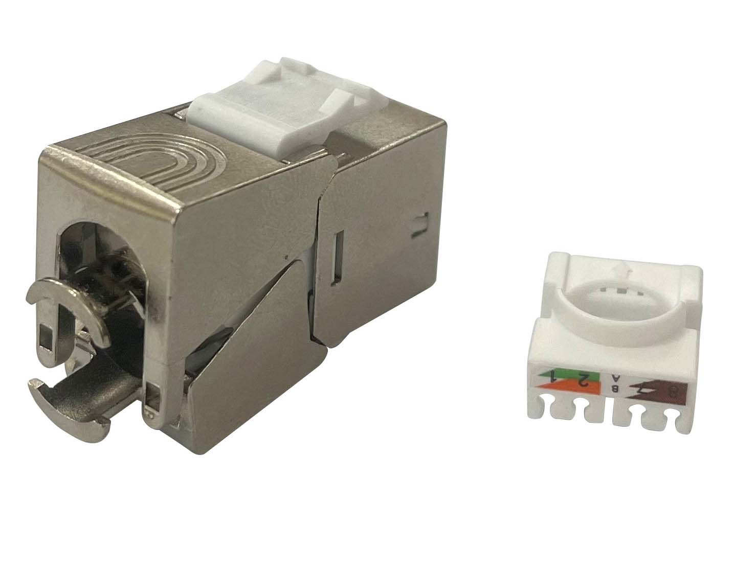 Frutto Keystone RJ45 Cat.6A Slim STP Tool Free 14.06mm - immagine 2