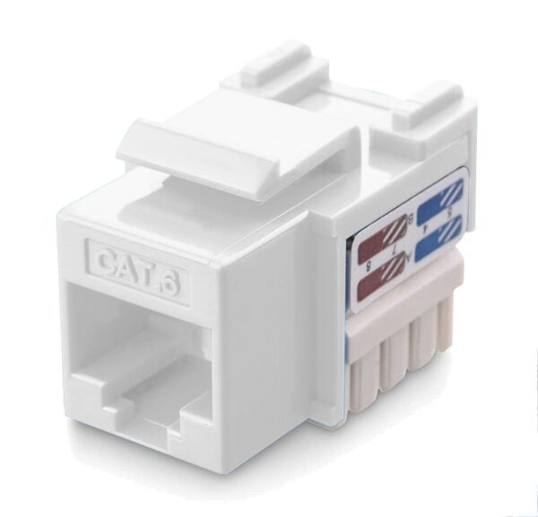 Frutto Keystone RJ45 Cat.6 UTP IDC 90° Bianco