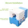 Frutto Keystone RJ45 Cat.6 UTP IDC 90° Blu - immagine 3