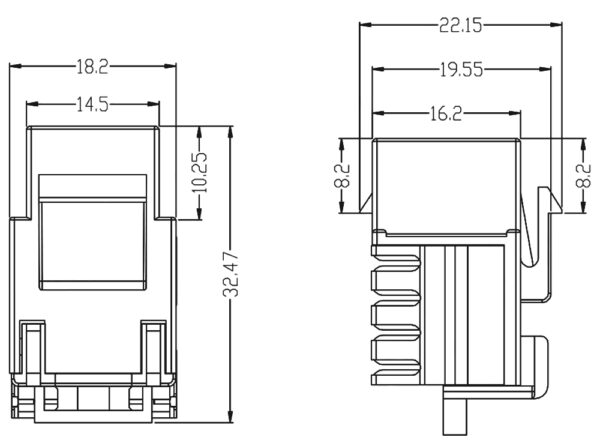 Frutto Keystone RJ45 Cat.6 UTP IDC 90° Nero - immagine 5