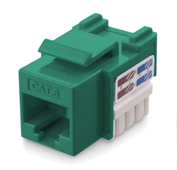 Frutto Keystone RJ45 Cat.6 UTP IDC 90° Verde