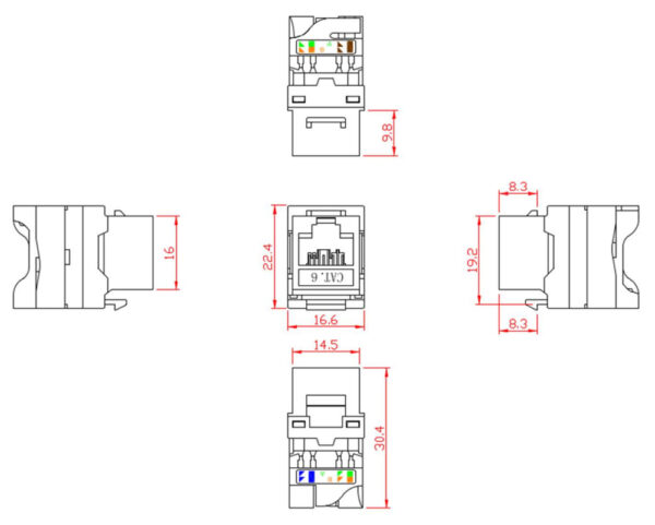 Frutto Keystone RJ45 Cat.6 UTP Tooless - immagine 2