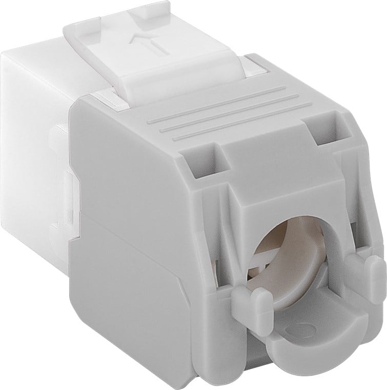 Frutto Keystone RJ45 Cat.6A UTP Tool-Free Bianco Grigio - immagine 4
