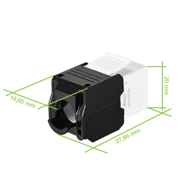 Frutto Keystone RJ45 Cat.6A UTP Tool-Free Bianco Nero - immagine 2