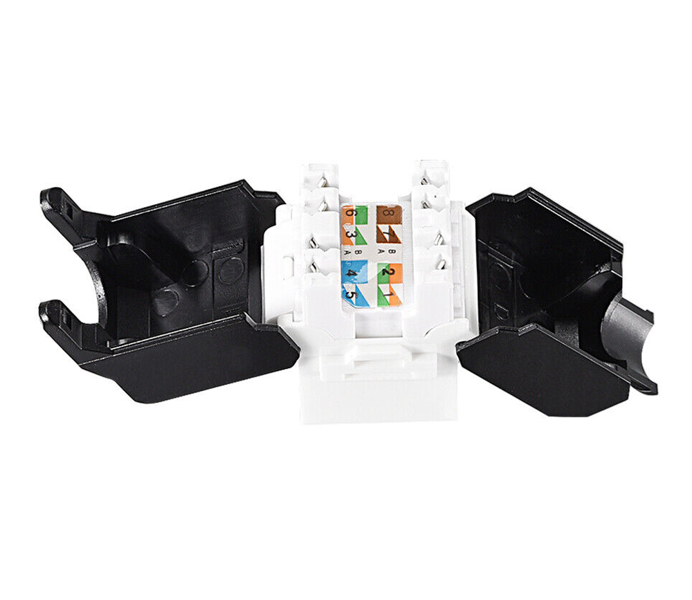 Frutto Keystone RJ45 Cat.6A UTP Tool-Free Bianco Nero - immagine 6