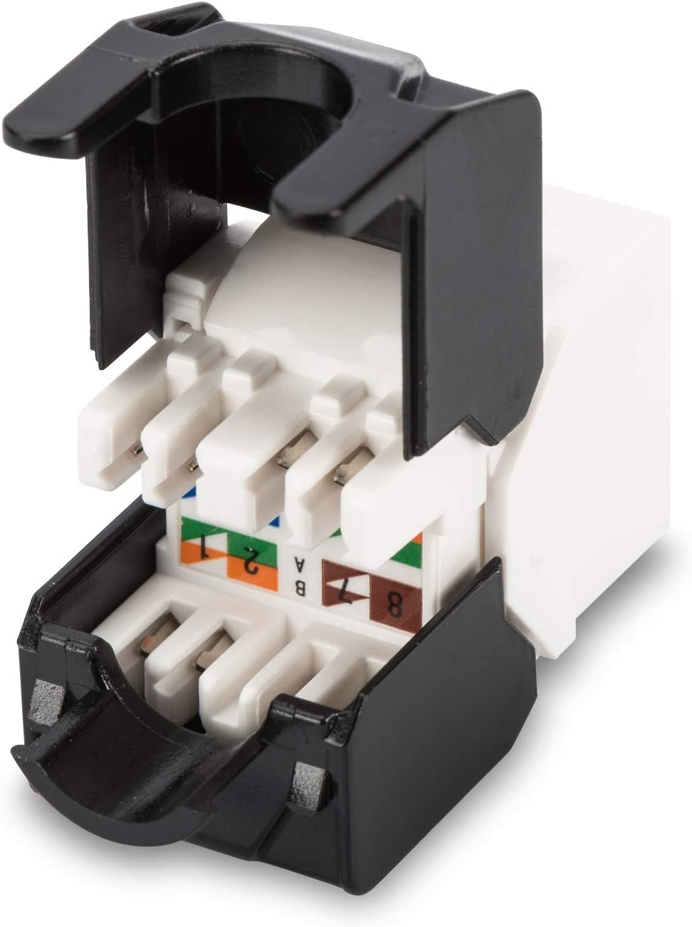 Frutto Keystone RJ45 Cat.6A UTP Tool-Free Bianco Nero - immagine 5