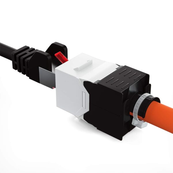 Frutto Keystone RJ45 Cat.6A UTP Tool-Free Bianco Nero - immagine 8