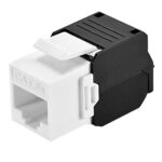 Frutto Keystone RJ45 Cat.6A UTP Tool-Free Bianco Nero