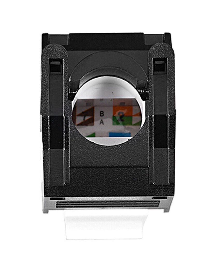 Frutto Keystone RJ45 Cat.6A UTP Tool-Free Bianco Nero - immagine 3