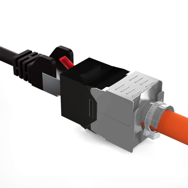 Frutto Keystone RJ45 Cat.6A UTP Tool-Free Nero Grigio - immagine 4