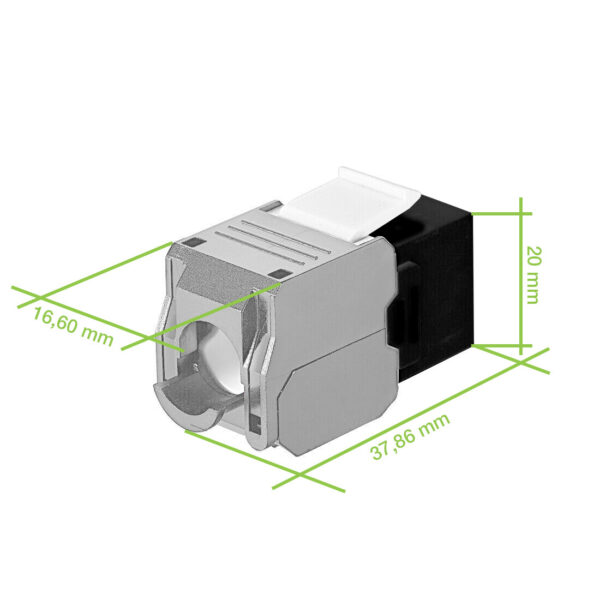 Frutto Keystone RJ45 Cat.6A UTP Tool-Free Nero Grigio - immagine 2