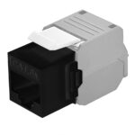 Frutto Keystone RJ45 Cat.6A UTP Tool-Free Nero Grigio