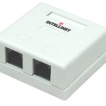 Presa a Muro con 2 Frutti RJ45 Cat. 5E UTP Beige