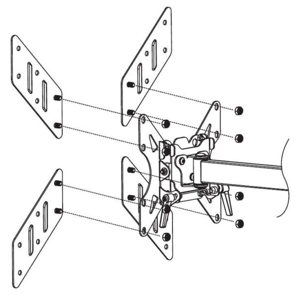 Adattatore per Supporto VESA da 200x200 a 400x400 Nero - immagine 4
