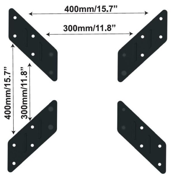 Adattatore per Supporto VESA da 200x200 a 400x400 Nero - immagine 3