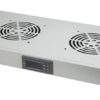 Gruppo 2 Ventole 1U per Rack 19'' con Termostato LED Grigio