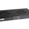 Gruppo 2 Ventole 1U per Rack 19'' con Termostato LED Nero - immagine 3