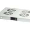 Gruppo 4 Ventole 1U per Rack 19'' con Termostato LED Grigio