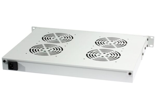 Gruppo 4 Ventole 1U per Rack 19'' con Termostato LED Grigio - immagine 2