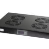 Gruppo 4 Ventole 1U per Rack 19'' con Termostato LED Nero