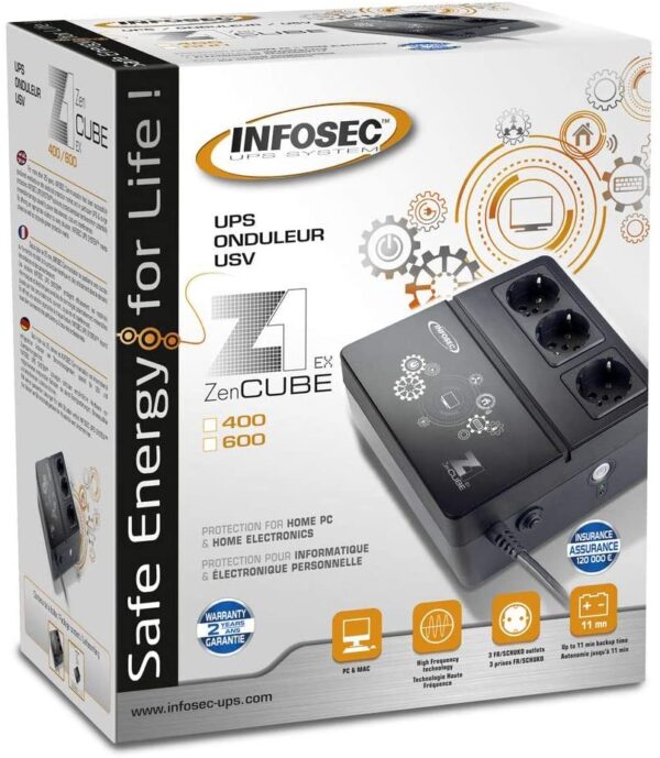 Gruppo di Continuità UPS Z1 400VA CUBE Offline Nero - immagine 2