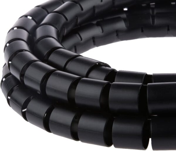 Guaina Raccoglicavi Diametro 25mm a Spirale 20m Nero - immagine 3