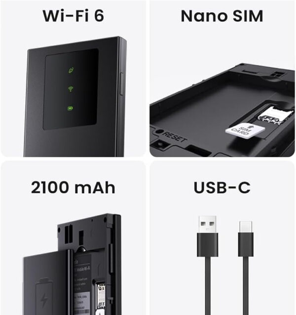 Hotspot Router Mobile Portatile Batteria 2100mAh 4G LTE 286Mbps, 4G180V4 - immagine 9