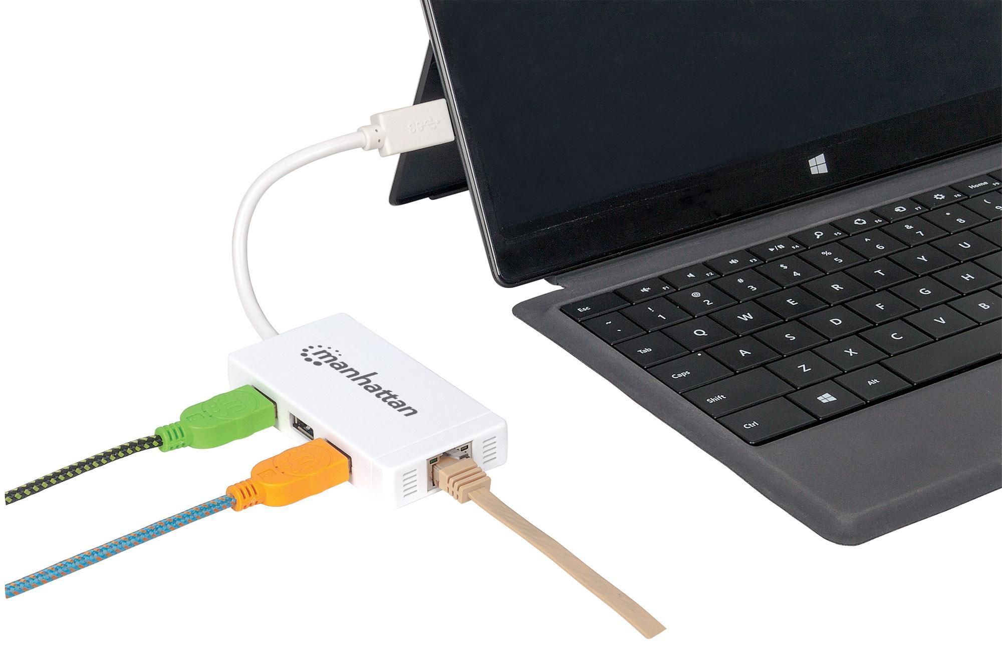 Hub 3 porte USB 3.0 con Adattatore Ethernet Gigabit - immagine 5