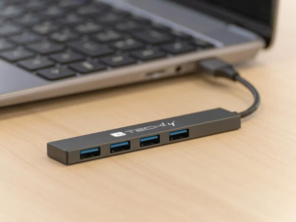 Hub USB-A 3.2 a 4 porte USB-A 5Gbps Slim in Metallo - immagine 5