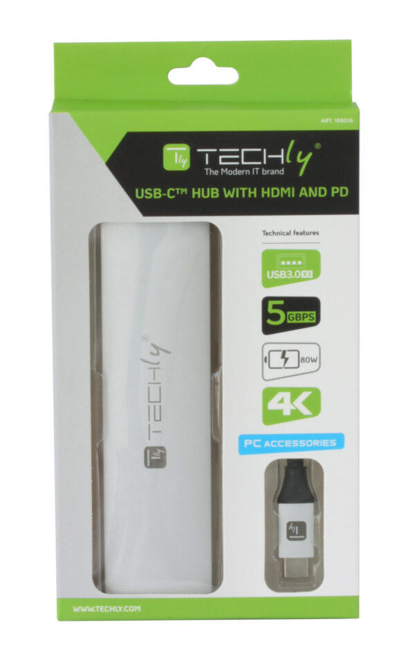 Hub USB-C™ SuperSpeed 3 Porte USB3.0 con HDMI 4K e PD - immagine 2