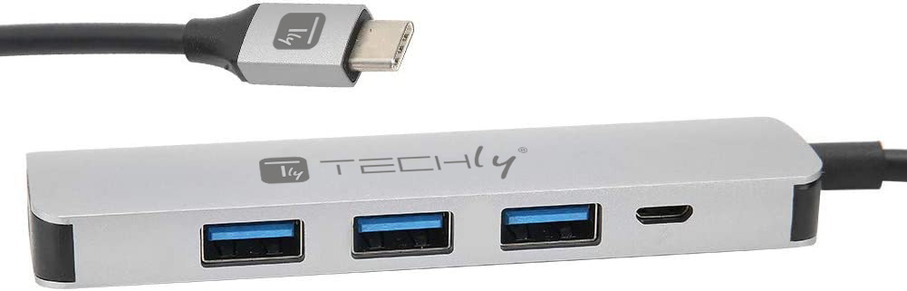 Hub USB-C™ SuperSpeed 4 Porte USB3.0 con PD, Alluminio - immagine 5
