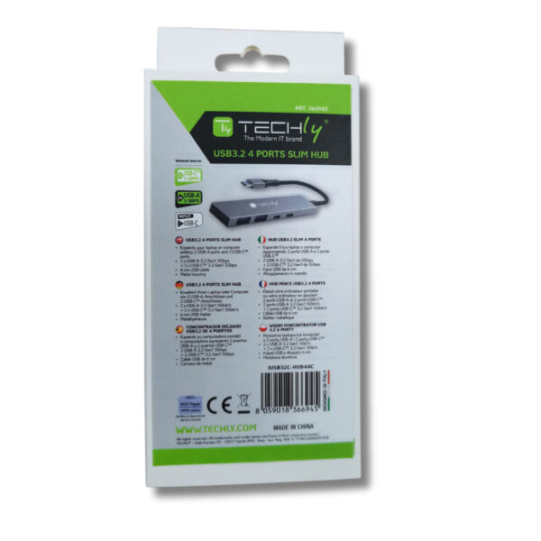 Hub USB3.2 Slim 2 Porte USB-A e 2 Porte USB-C™ - immagine 2